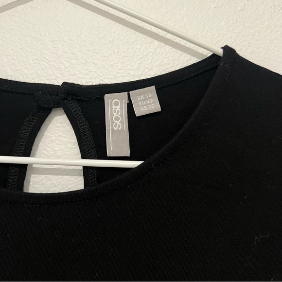 ASOS Black Long Sleeve Shift Dress - Picture 3 of 6